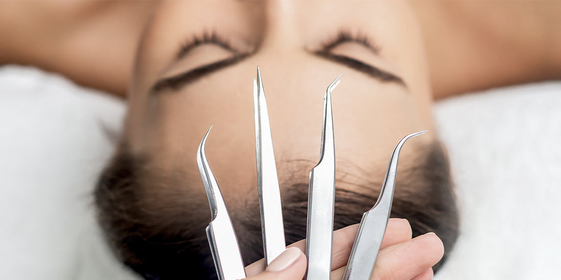 Pinça para extensão de cílios