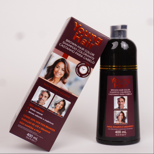 Shampoo Tonalizante Cor Marrom 400 ml - Cabelo Jovem