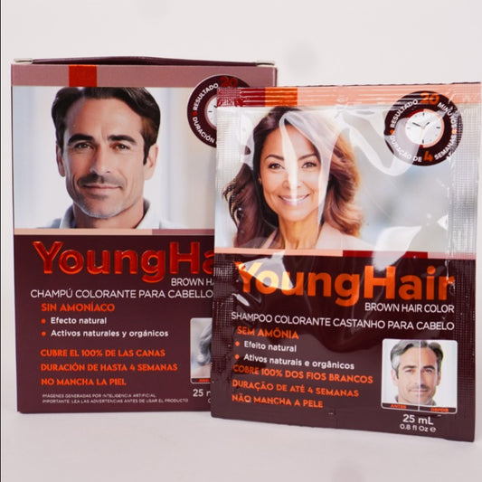 Shampoo Tonalizante Cor Marrom Sachês - Cabelo Jovem