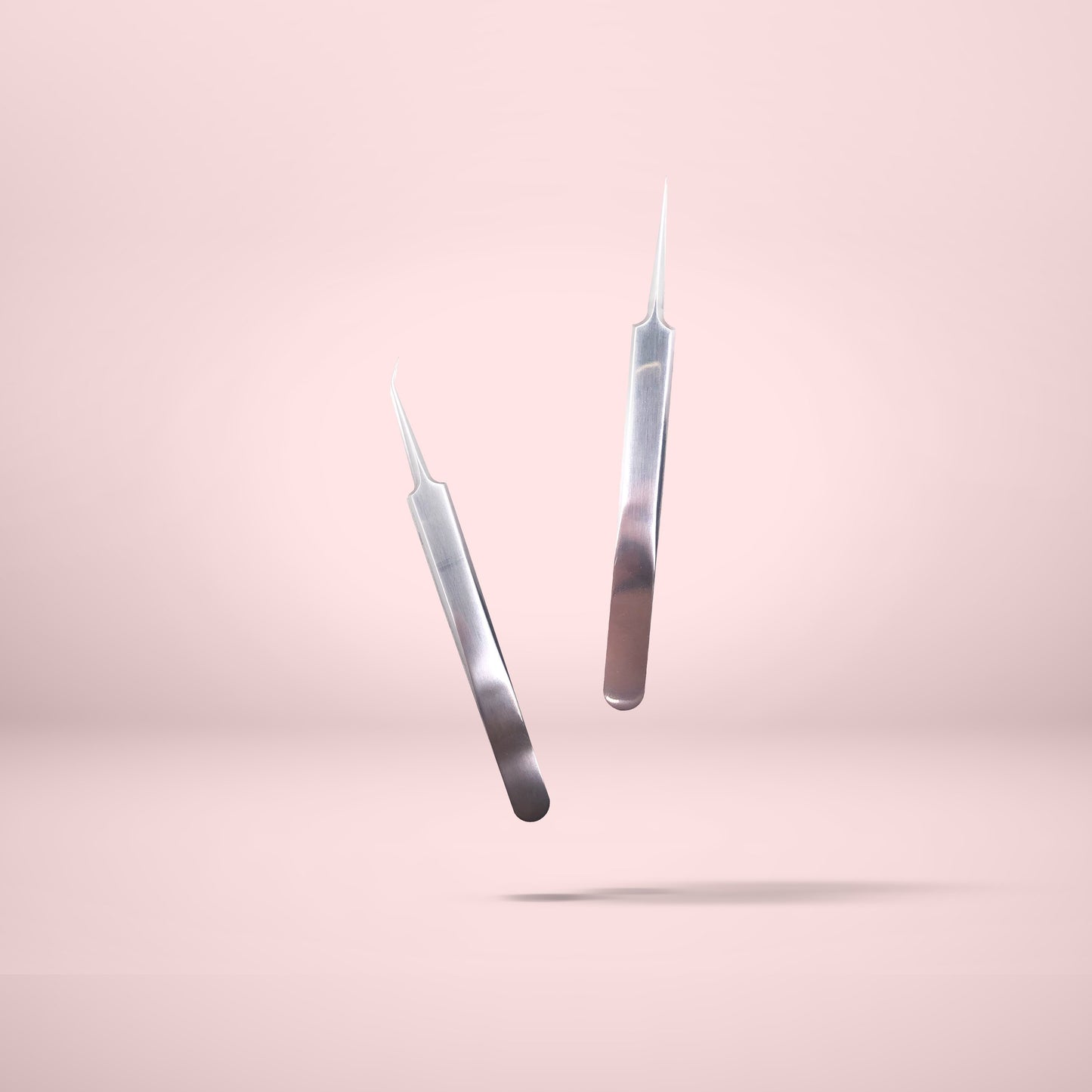 Foto Kit 2 Pinças Extensão de Cílios - Curva e Reta Super Fina para Extensão de Cílios