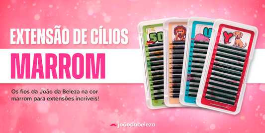 extensão de cilios marrom