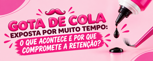 Gota de cola de cílios exposta por muito tempo