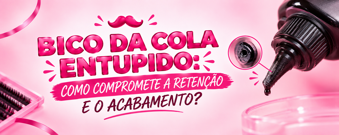 Bico da cola de cílios entupido: por que isso compromete sua retenção e seu acabamento
