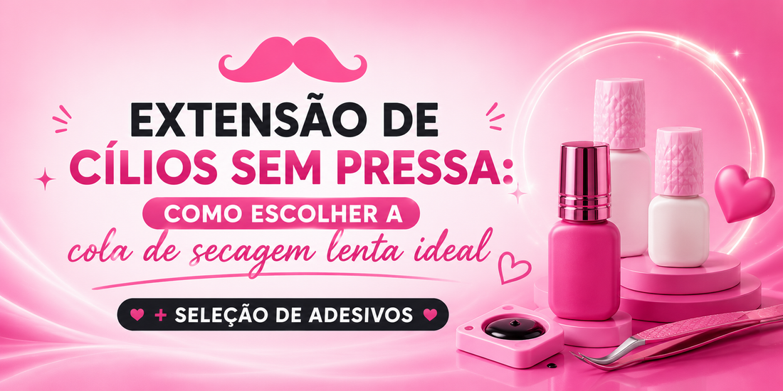 Cola de cílios de secagem lenta: adesivos de 1 a 2 segundos para trabalhar com calma