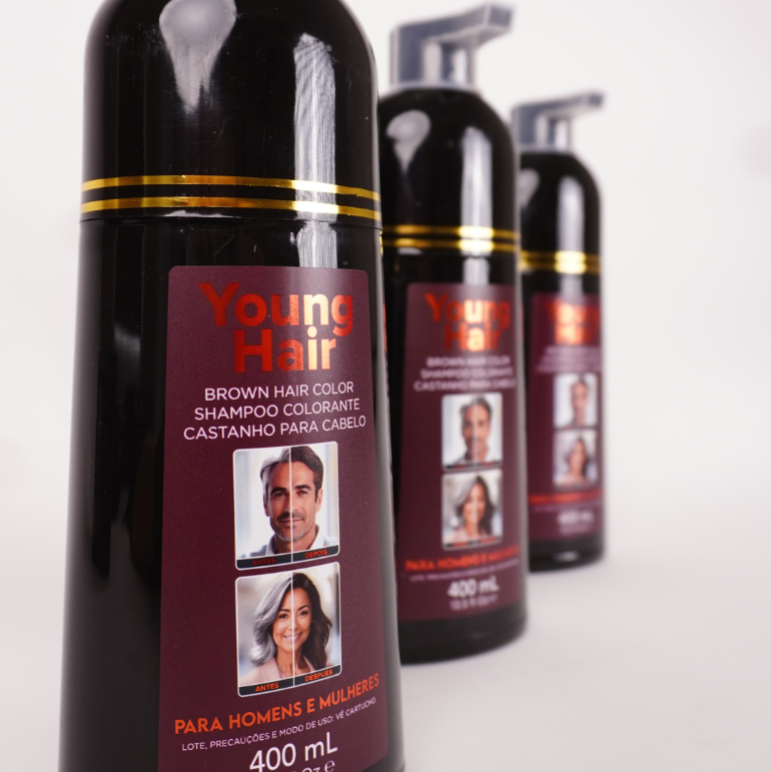 Shampoo Tonalizante  Cor Marrom 400 ml - Cabelo Jovem imagem 4 – João Da Beleza
