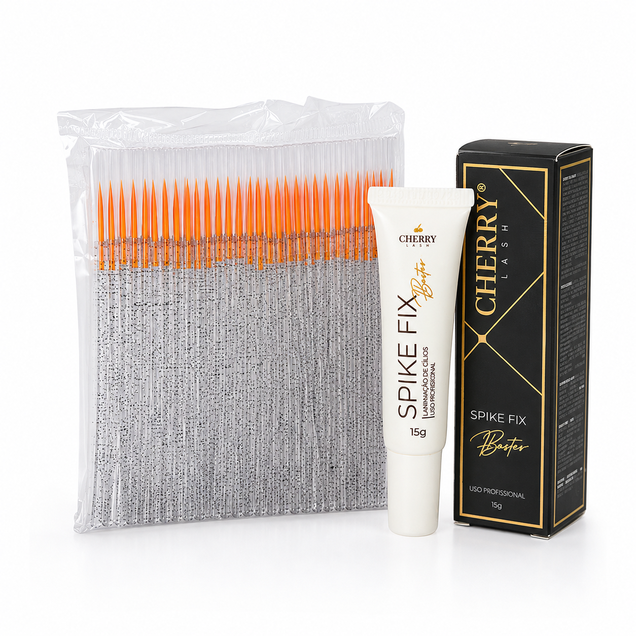 Kit Spike fix com 50 Pincéis Aplicador Spike Fix Para Sobrancelha