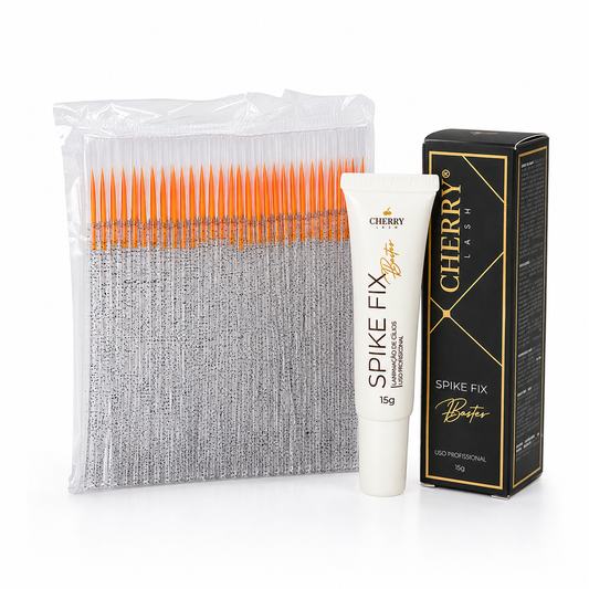 Kit Spike fix com 50 Pincéis Aplicador Spike Fix Para Sobrancelha