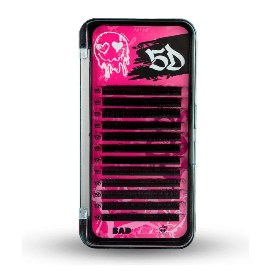 Cílios Postiços Bad Pink 5d Curvatura D07 Mix Marrom