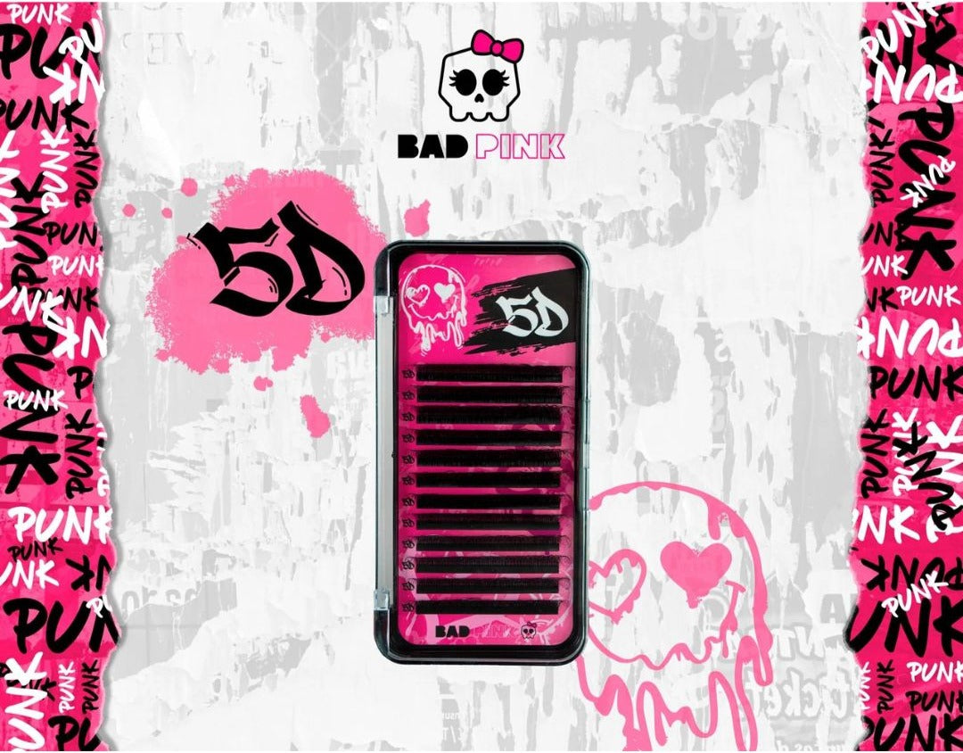 Cílios Postiços Bad Pink 5d Curvatura M07 Mix Marrom