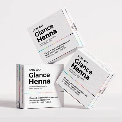 Kit Henna para Sobrancelhas Glance 8 Cores + Fixador Rare Way
