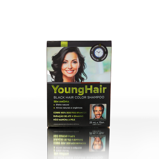 Shampoo Tonalizante Cor Preto Sachês - Cabelo Jovem