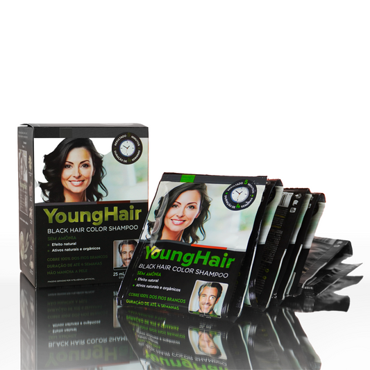 Shampoo Tonalizante Cor Preto Sachês - Cabelo Jovem