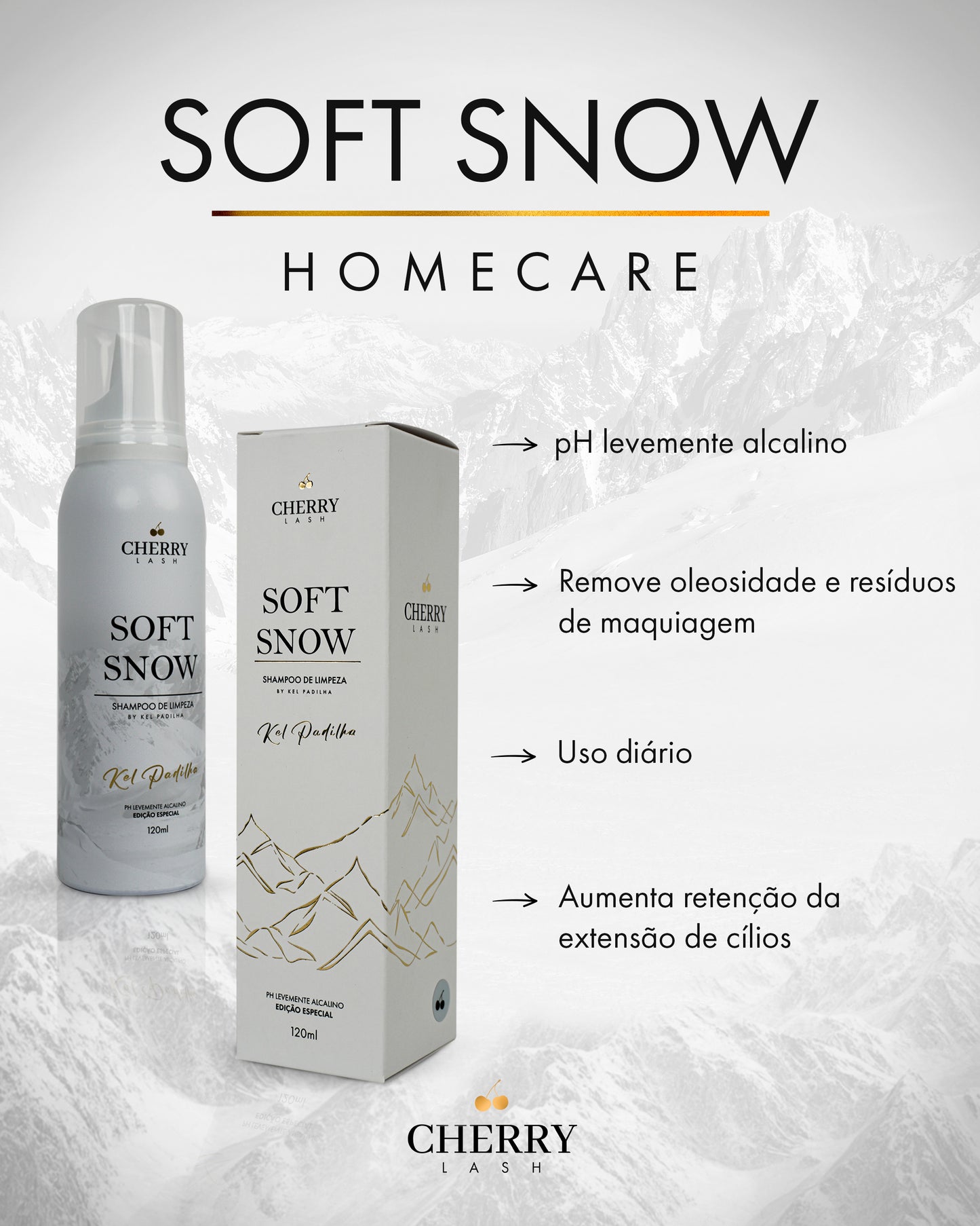 Espuma de Limpeza Cherry Lash Soft Snow - Home Care