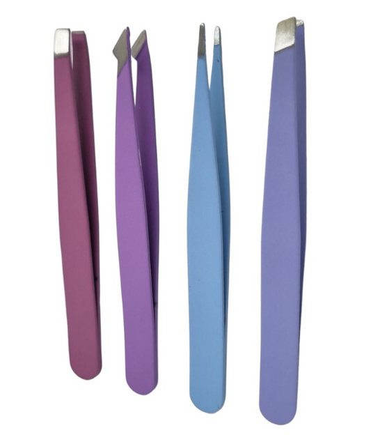 Kit 4 Pinças Coloridas para Sobrancelha