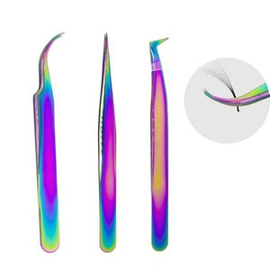 Foto Kit 3 Pinças para Alongamento de Cílios Multi Color para Extensão de Cílios